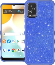 For BLU View 5 Pro Case With Tempered Glass Screen Protector Mirror Ring Glit