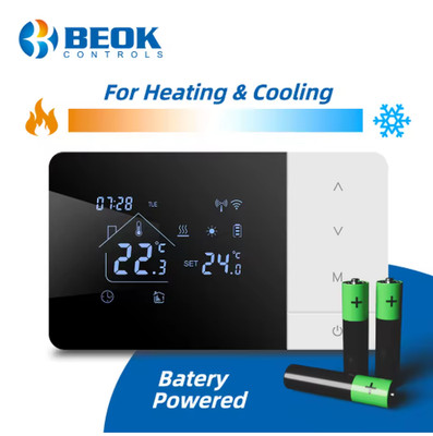 Smart WiFi Thermostat for Gas Boiler Heating /Cooling Powered By Battery/USB New