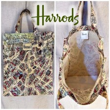 Harrods Knightsbridge London Map Tote Bag vintage PVC medium shopper