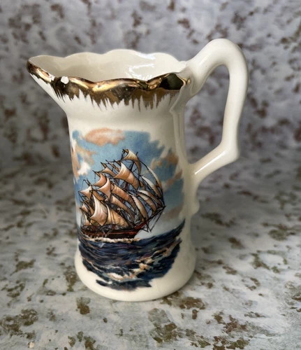 Vintage McCoy Pottery Ceramic Beer Stein Clipper Ship creamer pitcher