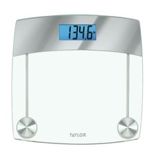 Taylor 7524 Digital Bath Scale 440 LB High Accuracy Glass Platform Backlit Di...