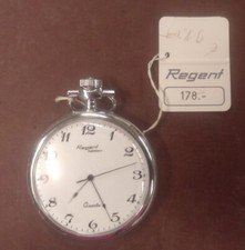 silberne Taschenuhr, Regent Quartz, neu