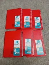 Pen + Gear Soft Coil Journal Lot Of 6 Solid Red Cover 6.3 IN x 8.5 IN 160 Pages