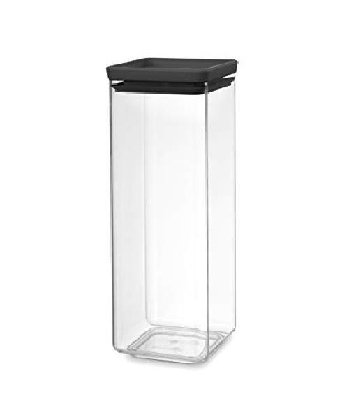 Brabantia Tastye Stackable Square Canister 2.5 L, Dark Grey