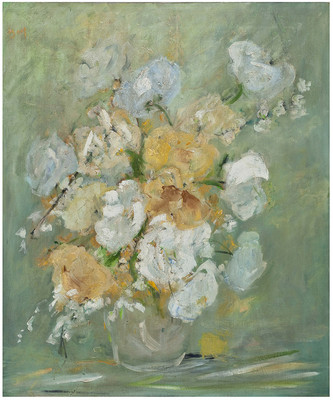 Unknown Unidentified: Flower Vase 1960s / European American Modern S/Oil