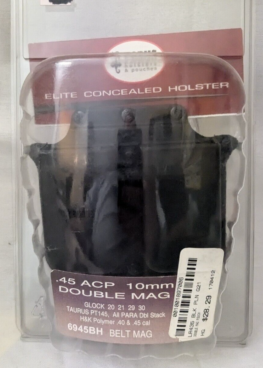 NEW FOBUS DOUBLE Mag Pouch Paddle Holster GLOCK TAURUS H&K .45 / 10MM OWB-image