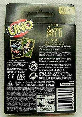 Mattel M75 UNO Card Game BRAND NEW Mattel Games 2-10 Players Full Deck - Picture 2 of 3