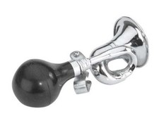CHROME BIKE BICYCLE RETRO METAL AIR HORN HOOTER BELL BUGLE SQUEEZE RUBBER BULB