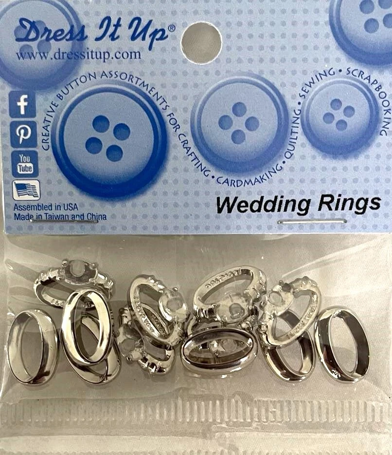 Dress It Up - WEDDING VALENTINE RING LOVE HEART DOVE - Button Pack  *38 options* - Image 2 of 4