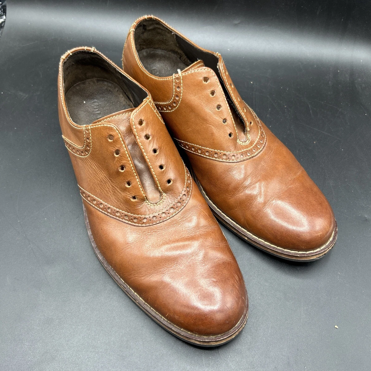 Cole Haan Men s Brown Leather Dress Shoes Size 9.5 No Laces eBay