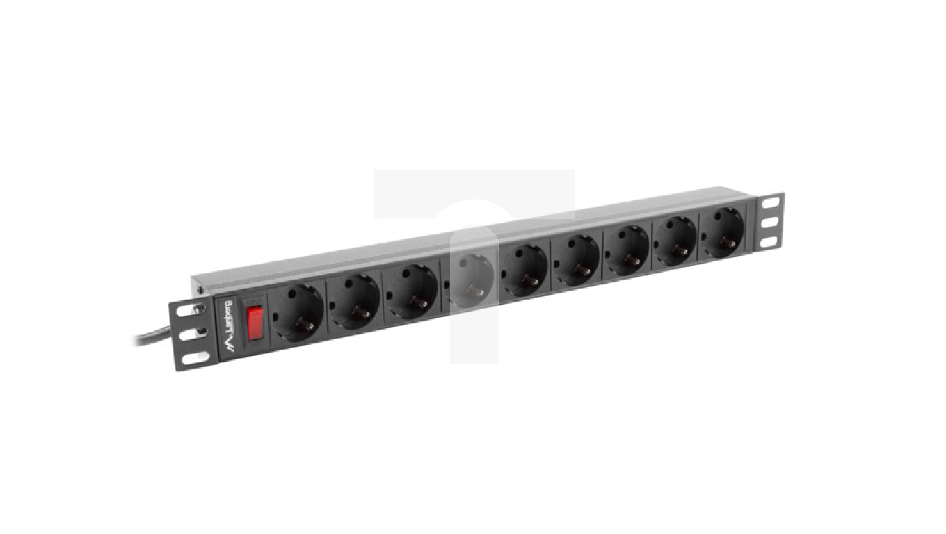 Power strip RACK PDU 19 LANBERG 1U 16A 9X SCHUKO 3m black /T2UK