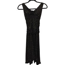 City Triangles Halter Neck Dress Black Polka Dots Womens Size 8 Asymmetrical Hem