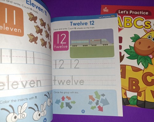Let's Practice ABC's 123's Educational Workbooks LOT of 2 NEW - Picture 3 of 4
