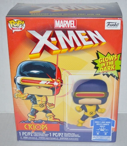 Funko POP! X-Men Cyclops #502 & Medium Tee T-Shirt Bundle GameStop Exclusive 🔥