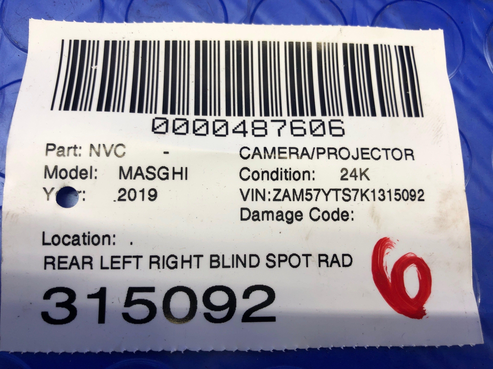 2017-2021 MASERATI GHIBLI REAR LEFT RIGHT BLIND SPOT RADAR SENSOR 670101840 OEM
