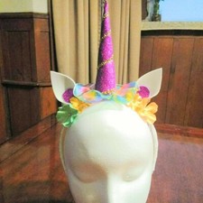 Purple Unicorn flower headband kids/adults Birthday Party Fairytale Cosplay gift
