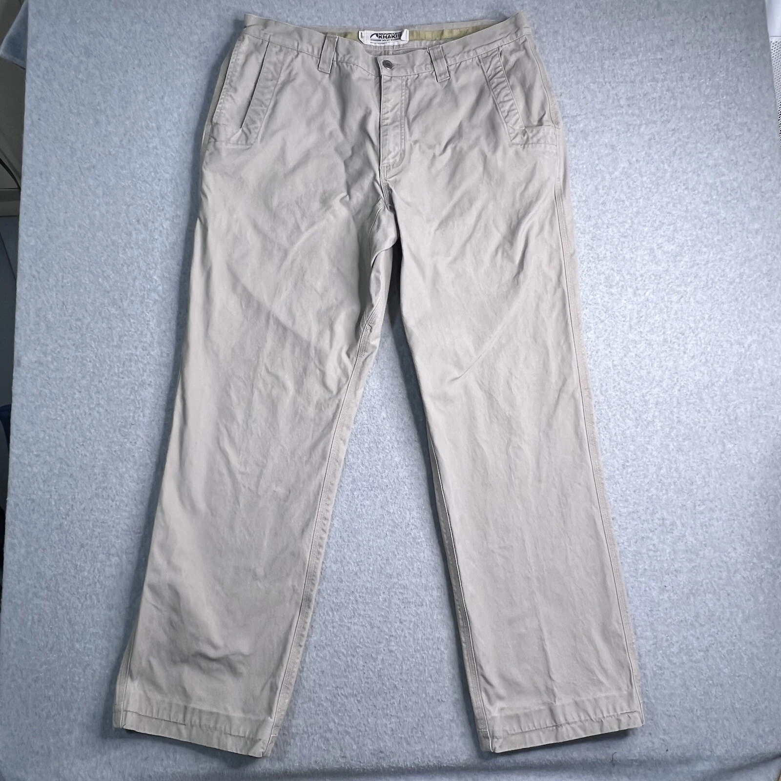 Mountain Khakis Pants Men’s 38x33 Relaxed Fit 5-Pocket Beige Outdoor Work READ