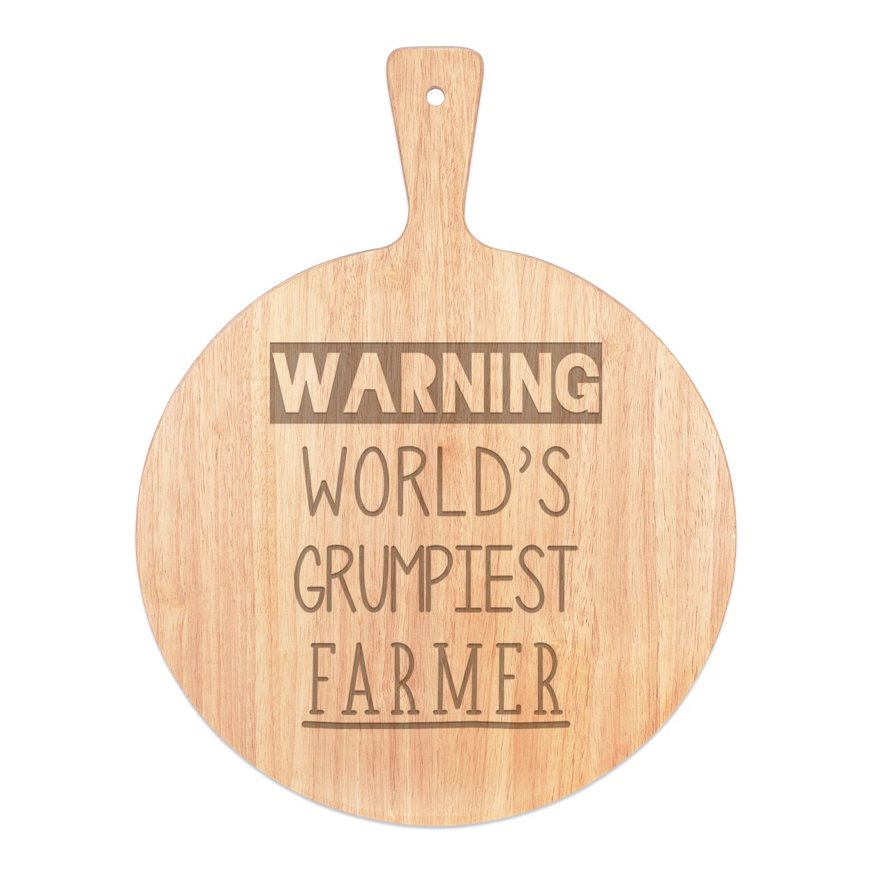 Warning World's Grumpiest Farmer Pizza Board Paddle Wooden Awesome Best