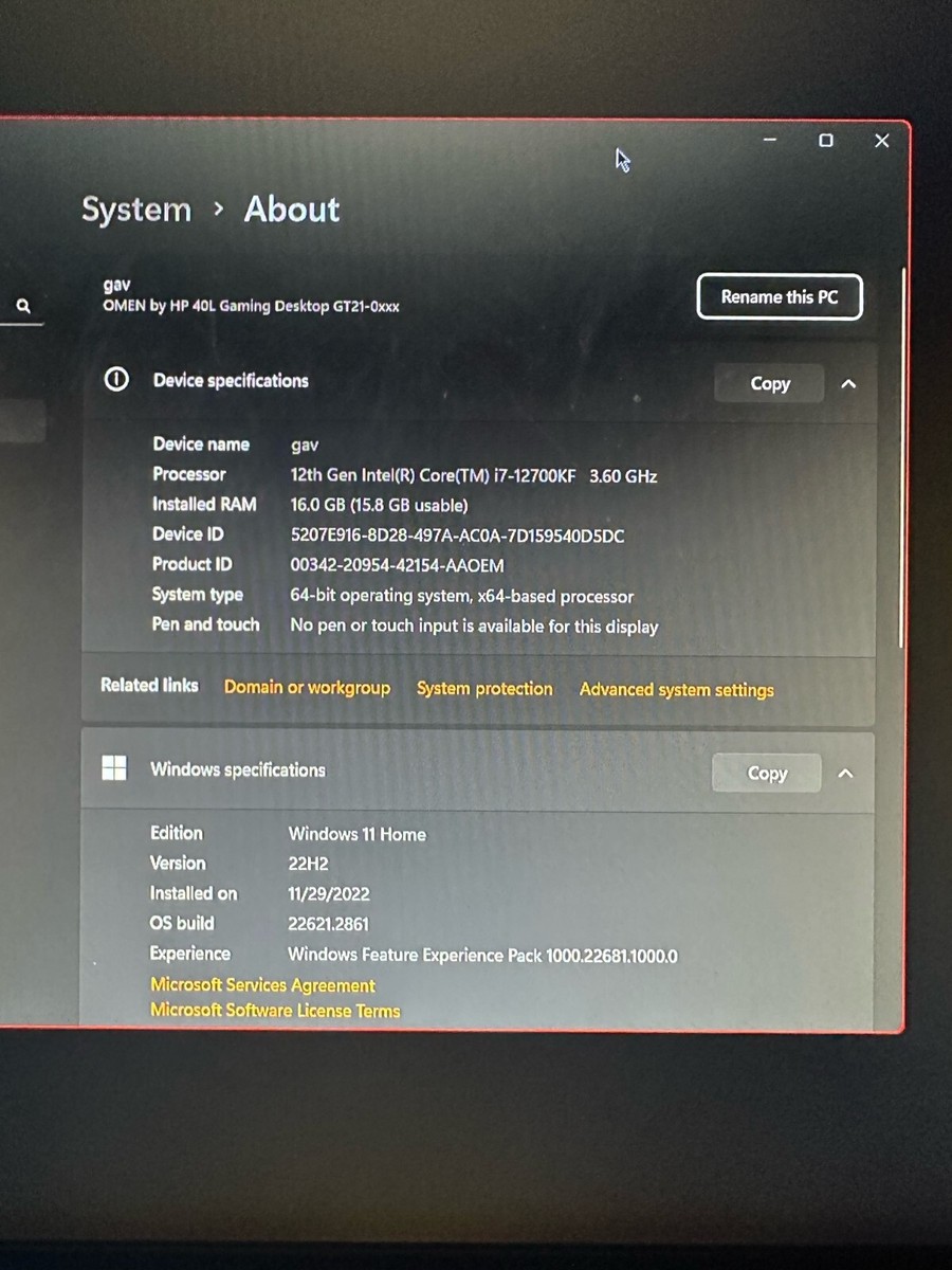 HP OMEN 40L Gaming Desktop, i7-12700KF, 16GB, 1TB SSD, RTX 3060 Ti