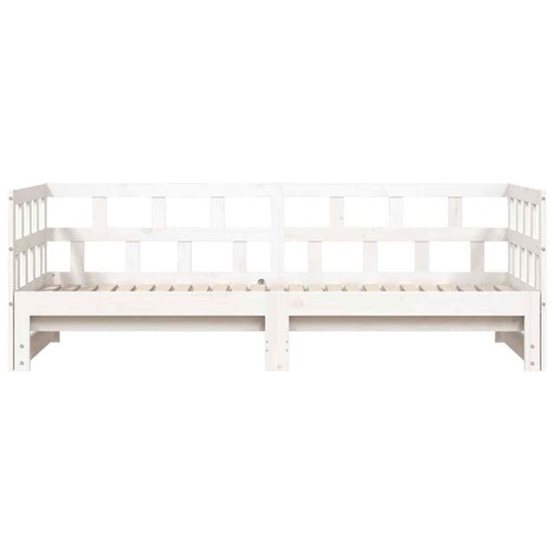 NNEVL Daybed with Trundle White 90x190 cm Solid Wood Pine - Picture 6 of 10