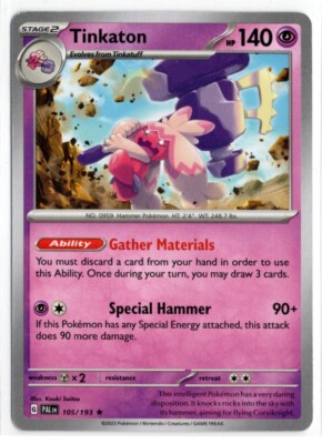 Pokemon Paldea Evolved NON-HOLO 105/193 Tinkaton DECK EXCLUSIVE