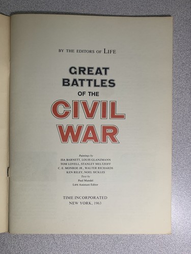 Great Battles Of The Civil War by the Editors Of Life 1963 Paperback Excellent - Picture 2 of 5