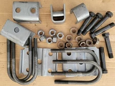 Hanger kit for single axle trailer and 2 3/8" u-bolt kit
