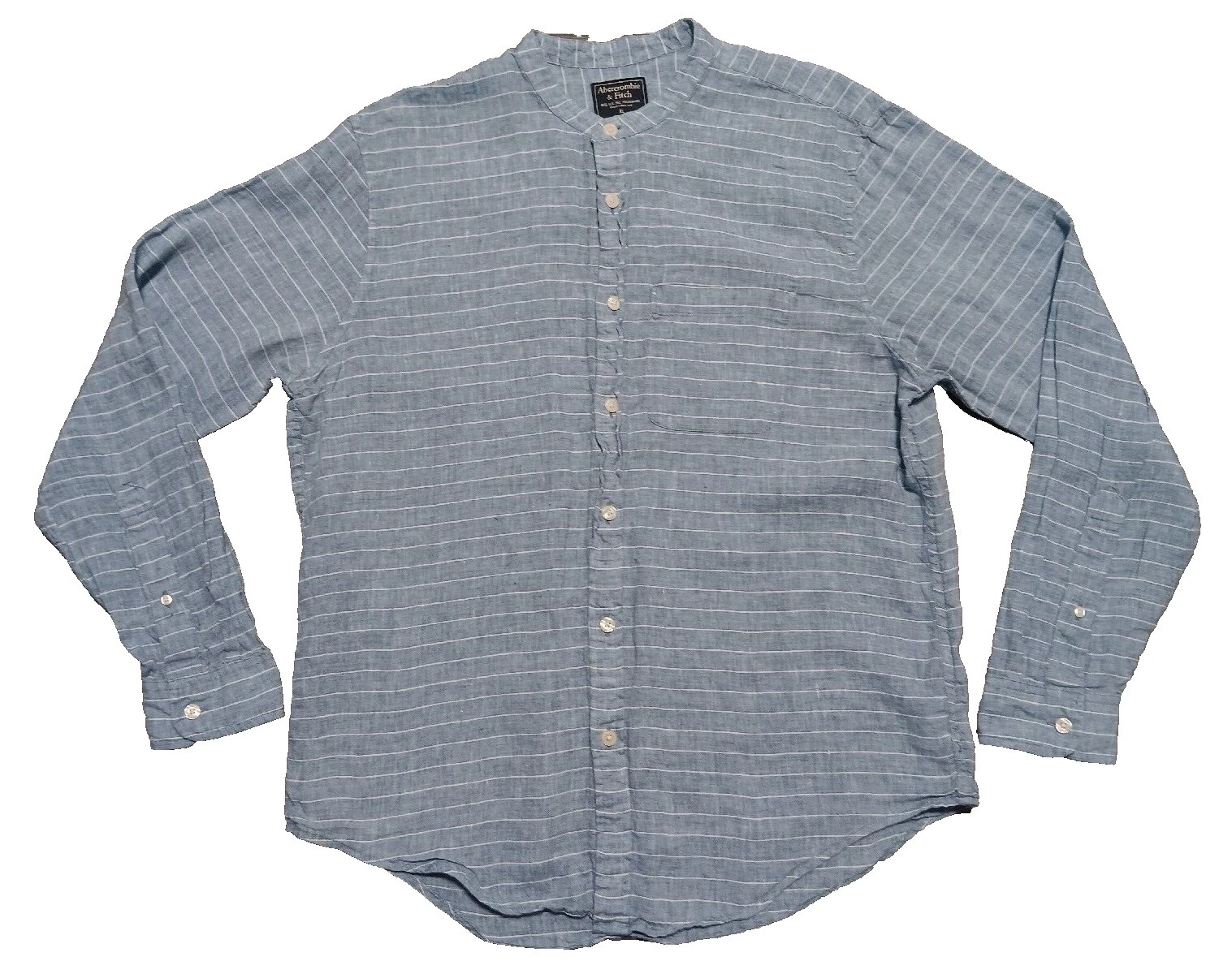 Abercrombie & Fitch Henley Striped Casual Button-Down Shirts for Men