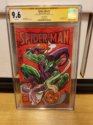 Spider-Man #1 Blank Green Goblin Scott Koblish SIGNED SKETCH CGC ART CGC 9.6