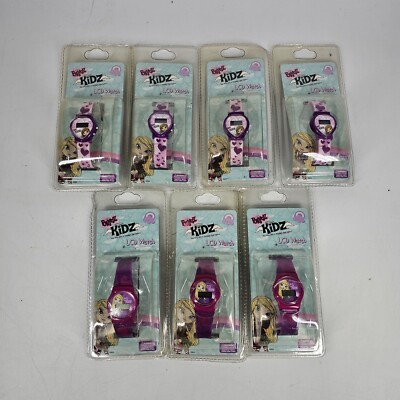 Lot of 7 Vintage NOS MGA Bratz Kidz Kids LCD Watches Sealed in Factory Blister 