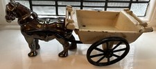 Antyczna emaliowana metalowa figurka konia i wózka Ofco ognista strona 