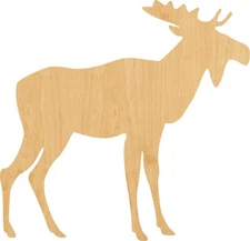 Moose 1 Laser Cut Out Wood Shape Craft Supply - Woodcraft Cutout
