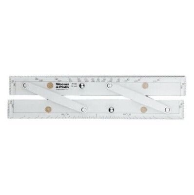 Weems & Plath 12'' gebürstetes Aluminium Arme parallel Lineal für Navigation & Kartenarbeit