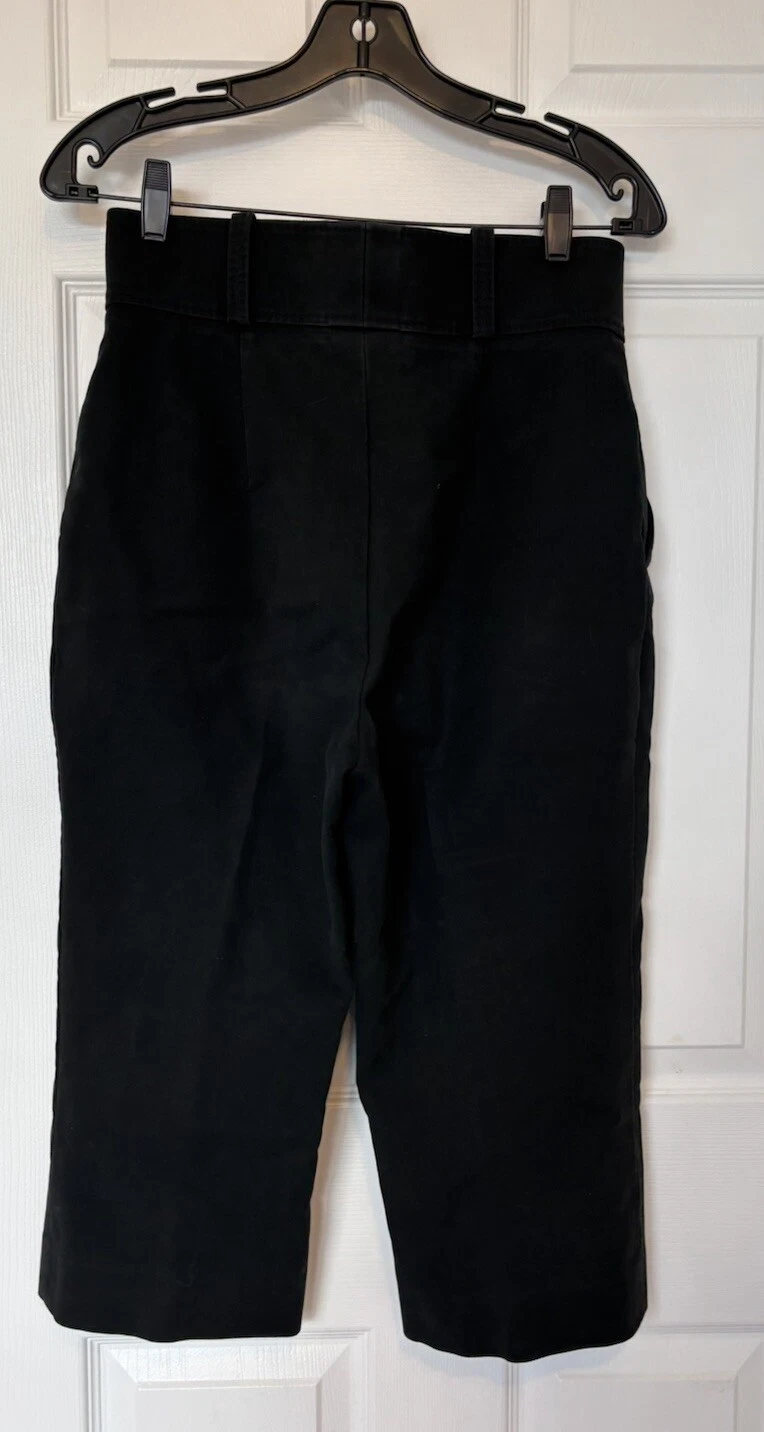 Pantaloncini corti CELINE 100% cotone nero lunghezza ginocchio culottes Y2K Vibes taglia 40 tasche