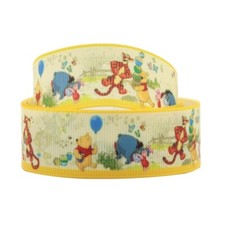 Disney's Winnie the Pooh Piglet Eeyore Print  1" Grosgrain Ribbon  5 Yard Cut