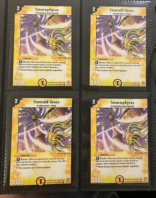 Duel Masters 4x Smaragdgras Common Karten, 3/110, Emerald Grass Playset