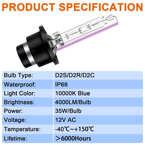 D2S D2R Ice Blue 8000K HID Headlight Bulb High Low Beam For BMW E46 325i 330i M3 - Picture 7 of 15