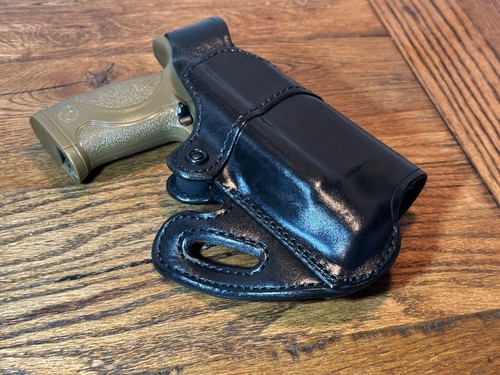 Aker® Leather 167 Nightguard™ RH Leather Belt OWB Holster, S&W M&P 9/40 + LIGHT - Picture 16 of 24