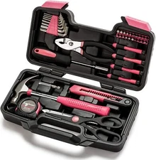 Cartman Pink 39 Piece Tool Set General Household Hand Tool Kit