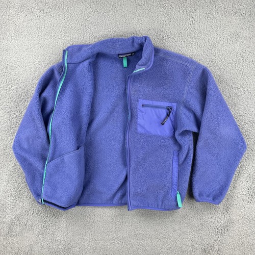 Vtg Patagonia Women’s 12 90s Purple Full Zip Fleece Made In USA Hiking Outdoor - Picture 16 of 19