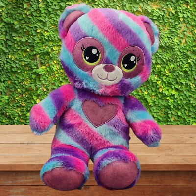 BABW Build A Bear Heartables Safari Stripes Pearl The Panda Teddy Bear Plush Toy