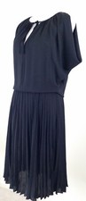 BCBGMaxAzria ~ Woman Size XS~ "LONA" Black Fit & Flare Pleated Dress NWT $268.00