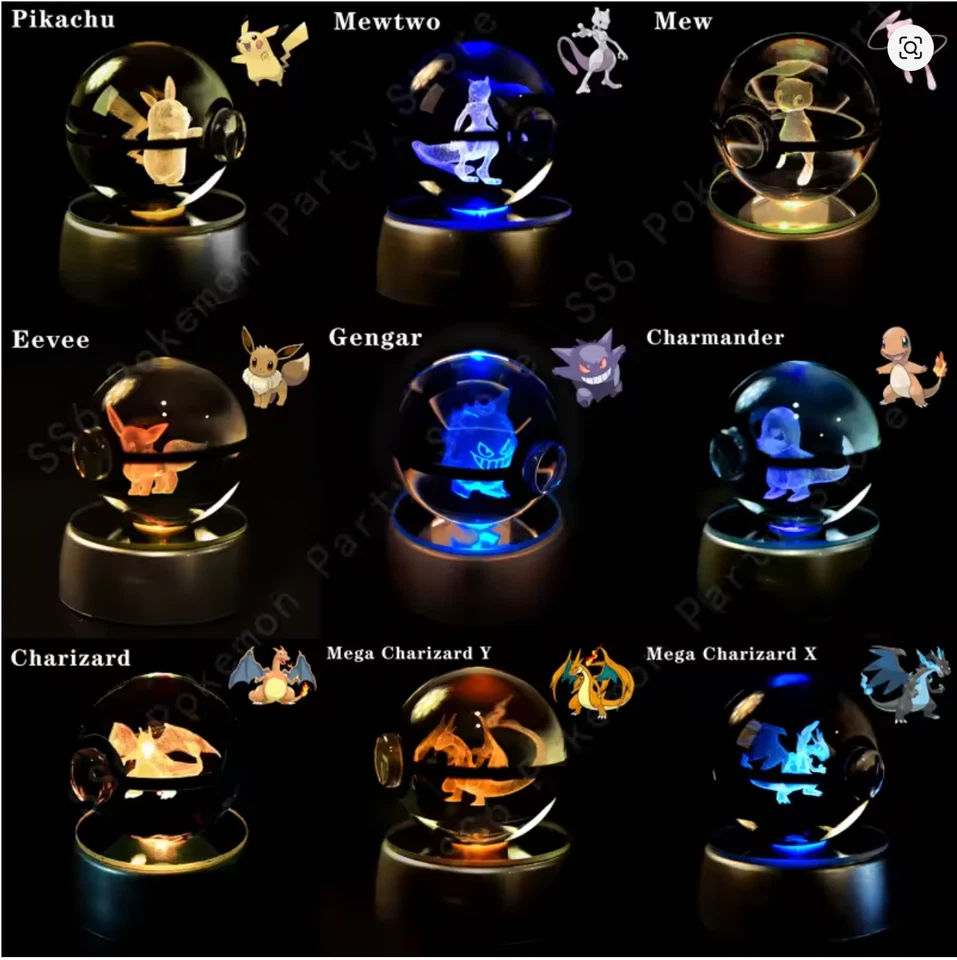 3D Anime Crystal Ball LED Night Light Lamp |  Desk Decor Gift for Fans & Game - Image 3 of 4