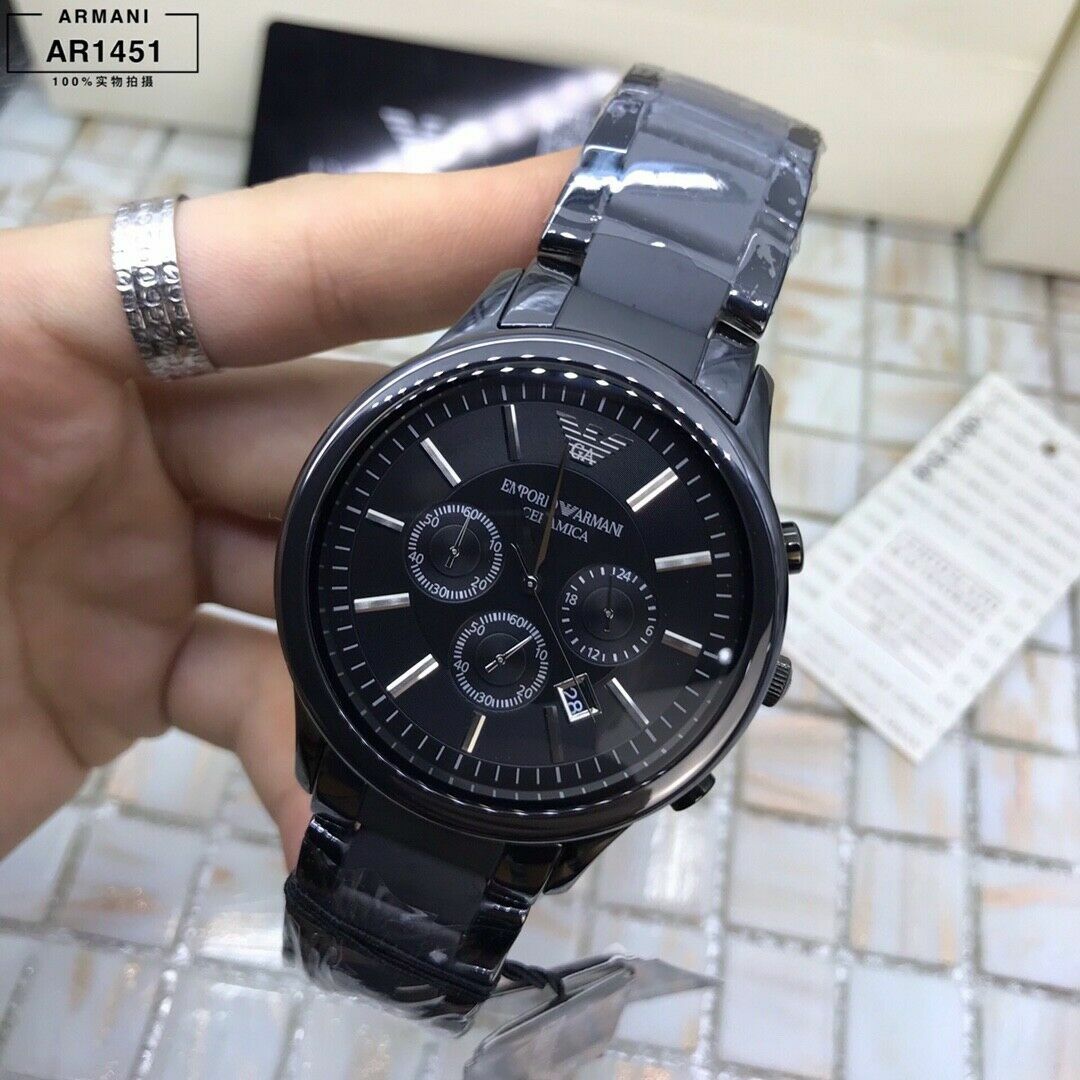 BRAND NEW EMPORIO ARMANI AR1451 LUXURY BLACK DIAL CERAMIC BRAND NEW EMPORIO ARMANI AR1451 LUXURY BLACK DIAL CERAMIC