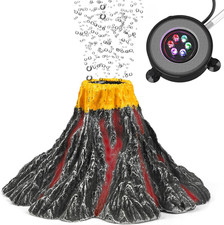 Aquarium Volcano Ornament Kit Realistic Resin Volcanic Decoration with Air St...