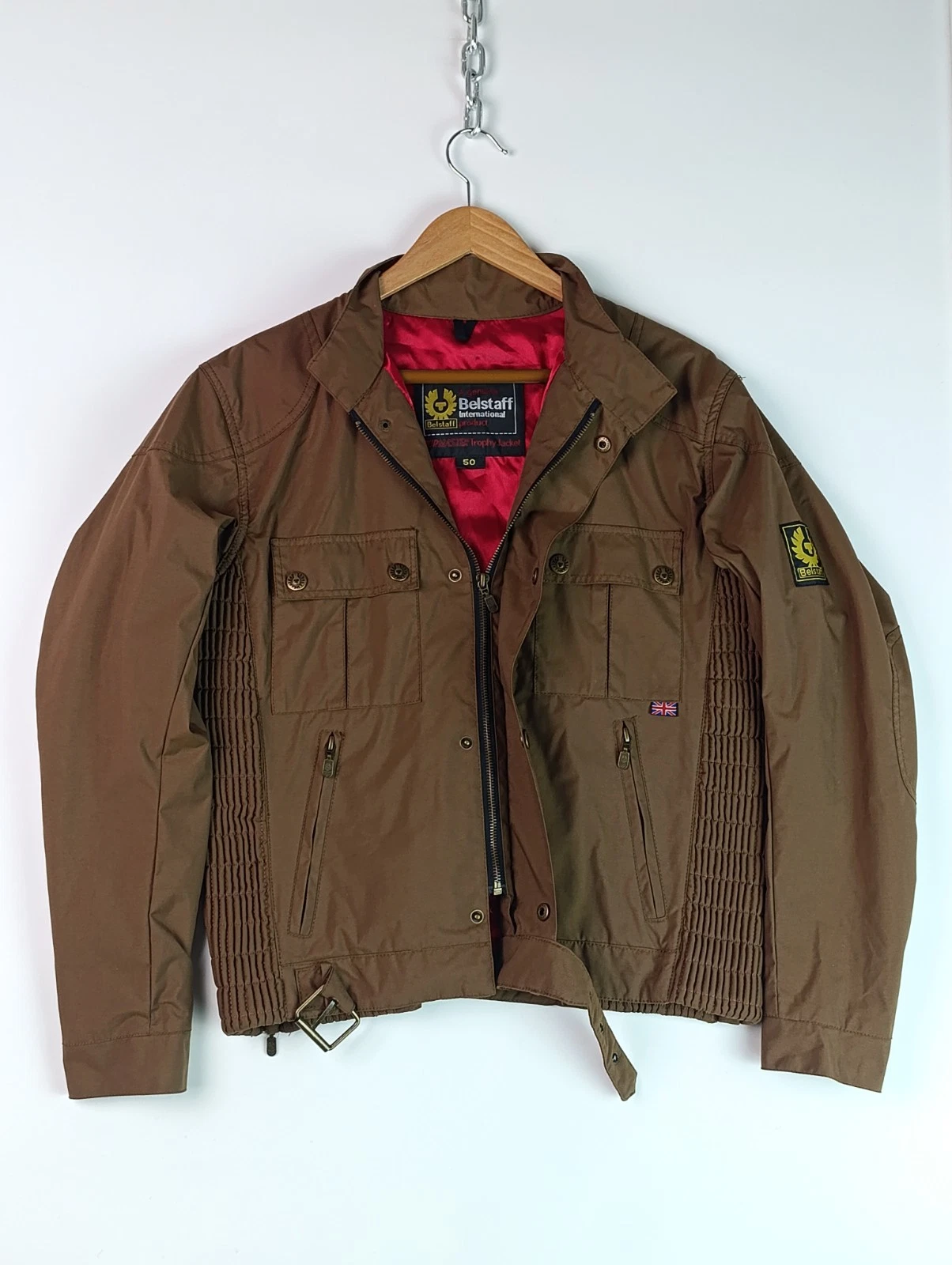BELSTAFF Tourmaster Trophy Jacket Brown Nylon Biker Motorcycle Men Sz IT 50 M L image 2