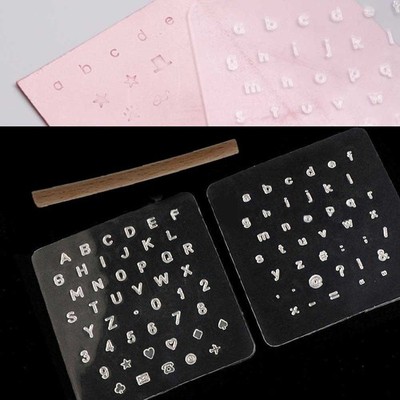 Craft Leder Set mit Capital Lower Case Alphabet Druckvorlagen und 3 Werkzeugen
