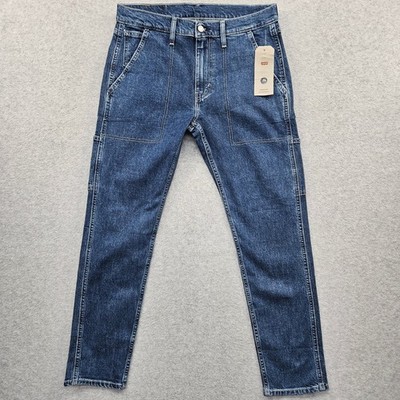 NWT Levis 502 HI-BALL Mens Dark Wash Carpenter Jeans 32x31 FIT 33X31 Stretch