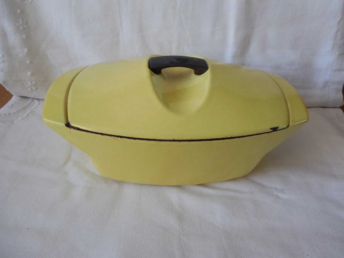 Cocotte Le Creuset Dufour N°20 - Fonte Émaillée Jaune - Vintage Années 50/60