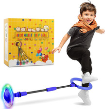 Ankle Skip Ball for Kids, Foldable Skip Ball Toy with Colorful Flash Wheel, outs